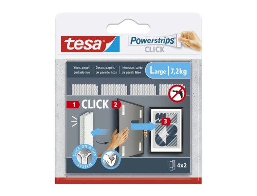 Comprar Tira adhesiva Tesa powerstrips click hasta 7,2 kg 4x2 777220000100