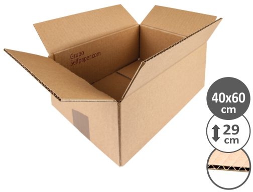 Caja para embalar Q-connect americana medidas 600x400x290 mm espesor carton 5 mm KF26137, imagen mini