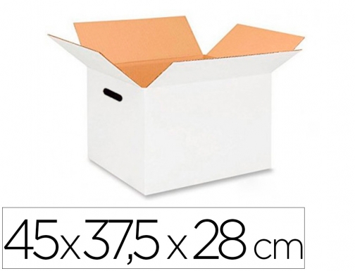 Caja para embalar Q-connect blanca con asas doble canal 450x280 mm KF14096, imagen mini
