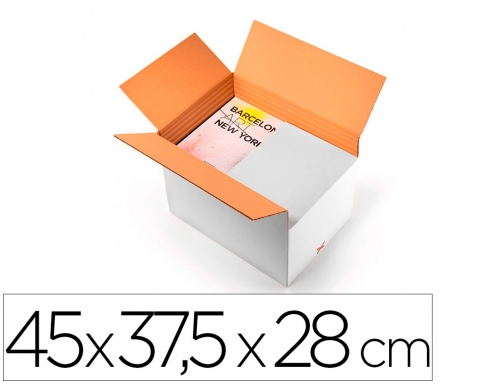 Caja para embalar Q-connect blanca regulable en altura doble canal 450x280 mm KF14095, imagen mini