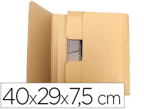 Caja para embalar Q-connect libro medidas 400x290x75 mm espesor carton 3 mm KF26143, imagen mini