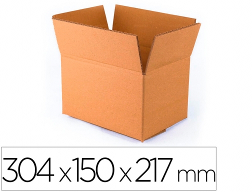 Caja para embalar Q-connect usos varios carton doble canal marron 304x150x217 mm 152602, imagen mini