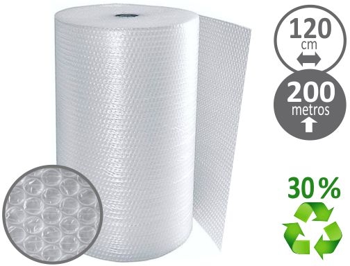 Comprar Plastico burbuja Liderpapel ecouse 1.20x200m 30% de plastico reciclado 166170