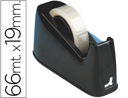 Portarrollo sobremesa Q-connect plastico para cintasde 33 y 66 mt color negro KF11010, imagen mini