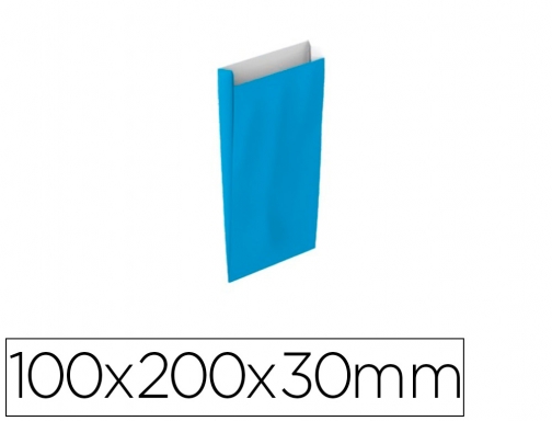 Sobre papel Basika celulosa celeste con fuelle xxs 100x200x30 mm paquete de 02031003, imagen mini