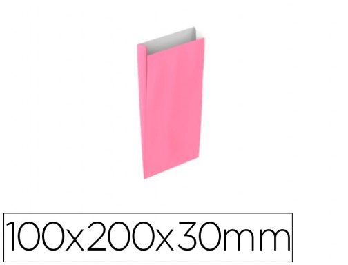 Sobre papel Basika celulosa rosa con fuelle xxs 100x200x30 mm paquete de 02031004, imagen mini