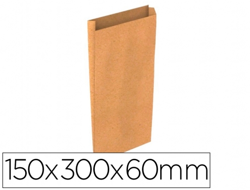 Sobre papel Basika kraft natural liso con fuelle s 150x300x60 mm paquete 02018001, imagen mini