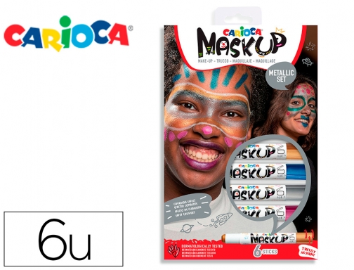 Barra de maquillaje Carioca mask up metallic caja de 6 colores surtidos 43155, imagen mini
