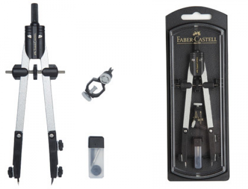 Comprar Compas Faber-Castell escolar de ajuste rapido con adaptador universal 32722-8
