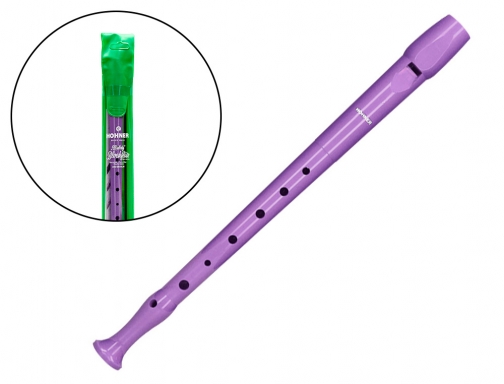 Flauta Hohner 9508 color lavanda funda verde y transparente B95084MA, imagen mini