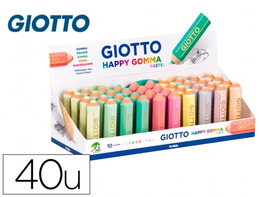 Goma de borrar Giotto happy gomma pastel forma de lapiz F234000, imagen mini