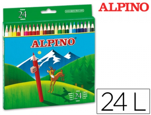 pared estoy feliz marca Lapices de colores Alpino 658 caja de 24 colores largos AL010658,  Hipermaterial.
