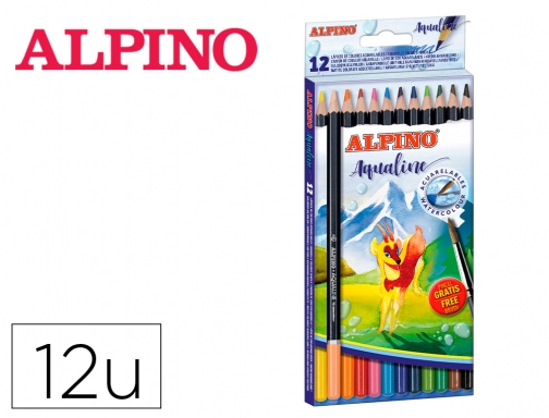 Lapices de colores Alpino acuarelable aqualine caja de 12 unidades colores surtidos AL000130, imagen mini