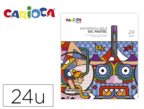 Comprar Lapices pastel Carioca plus al oleo caja de 24 unidades colores surtidos 45215