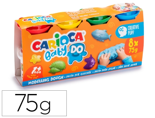 Pasta de modelar Carioca baby dough bote 75 g set de 8 43180