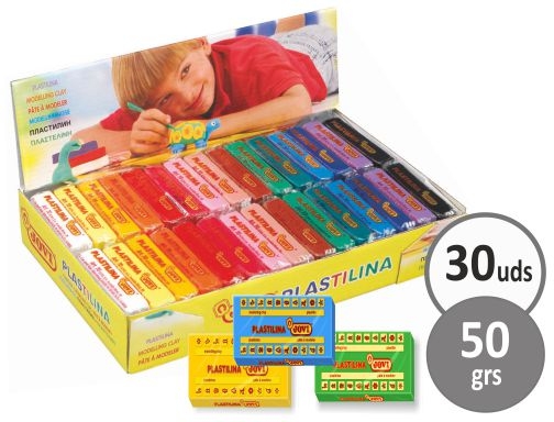 Plastilina Jovi 70 tamaño pequeño caja de 30 unidades colores surtidos 70S