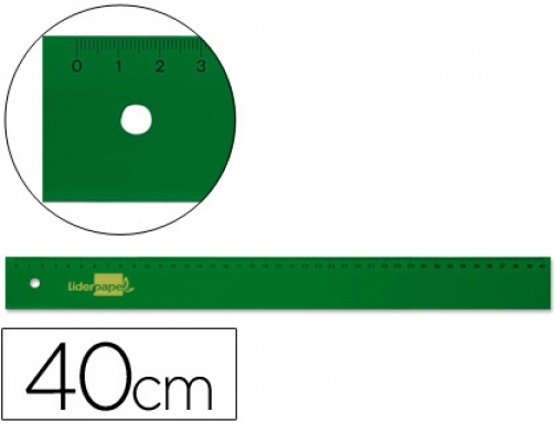 Regla Liderpapel 40 cm acrilico verde
