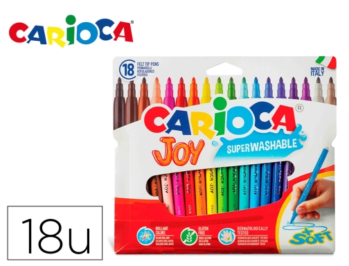 Rotulador Carioca joy caja de 18 colores surtidos 40555