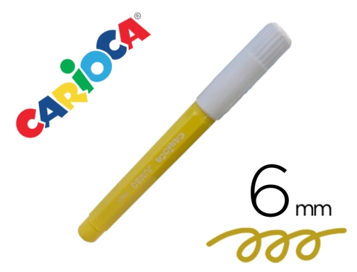 Comprar Rotulador Carioca jumbo punta gruesa 6 mm lavable color amarillo 40130 05