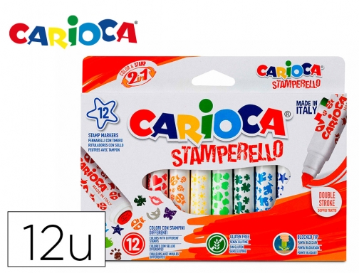 Rotulador Carioca stamperello caja 12 unidades colores surtidos 42240, imagen mini
