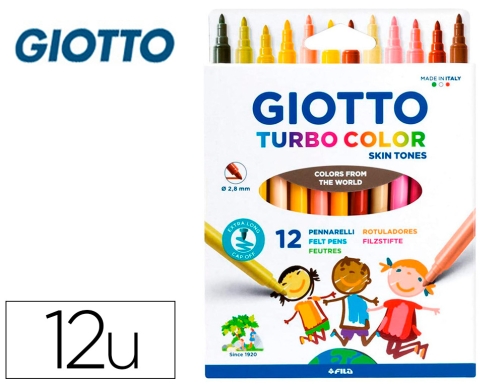 Comprar Rotulador Giotto turbo color skin tones lavable punta bloqueada caja de 12 F526900