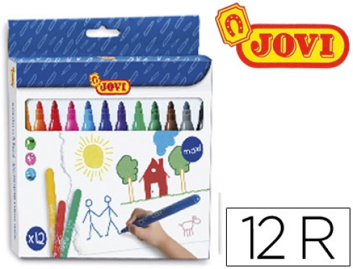 Carioca Jumbo - Rotuladores de colores, caja de 12 colores