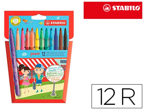 Comprar Rotulador Stabilo power caja de 12 unidades colores surtidos E280 1201