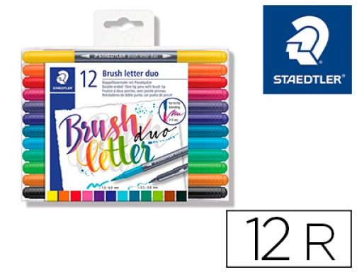 Rotulador Staedtler 3004 doble punta para lettering estuche de 12