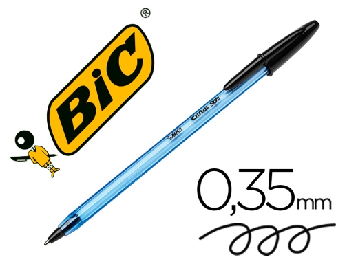 Boligrafo Bic cristal soft negro punta de 1,2 mm 951433