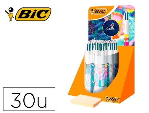 Boligrafo Bic cuatro colores decorados punta de 1 mm expositor de