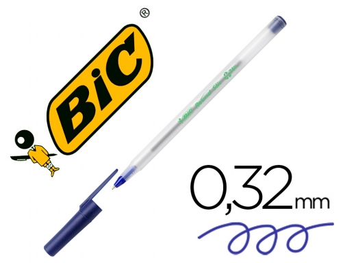Boligrafo Bic ecolutions round stic azul
