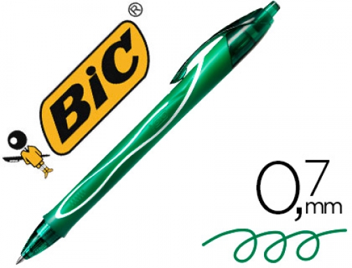 A tientas prueba Optimista Boligrafo Bic gelocity quick dry retractil tinta gel verde punta de 0,7  964771, Hipermaterial.
