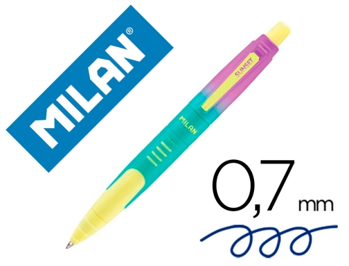 Boligrafo Milan compact sunset retractil tinta azul punta 1 mm colores  surtidos 176568920SN