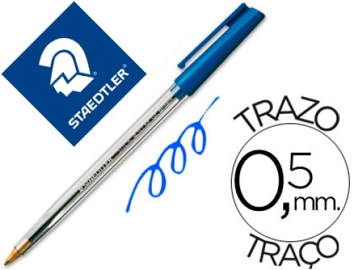 Comprar Boligrafo Staedtler stick azul con capuchon 430M3CP5