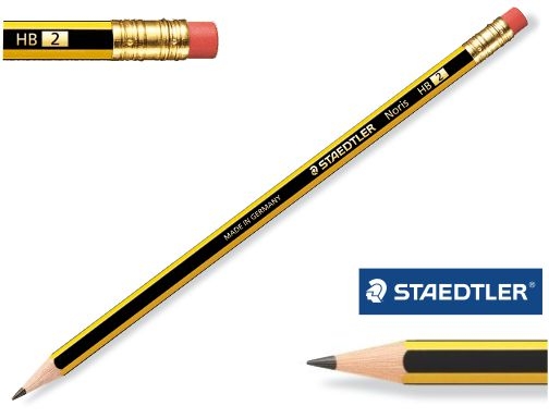 LAPICES DE GRAFITO STAEDTLER NORIS N.2 HB CON GOMA DE BORRAR UNIDAD