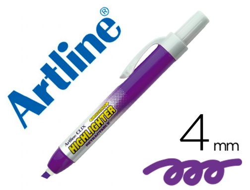 Rotulador Artline clix fluorescente EK-63 violeta punta biselada 4 mm , violeta fluor, imagen mini