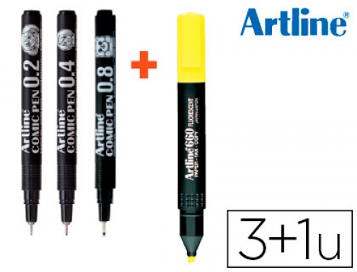 Rotulador Artline comic pen calibrado