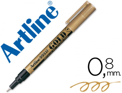Rotulador Artline marcador permanente tinta de metal EK-999 OR o punta redonda , oro, imagen mini