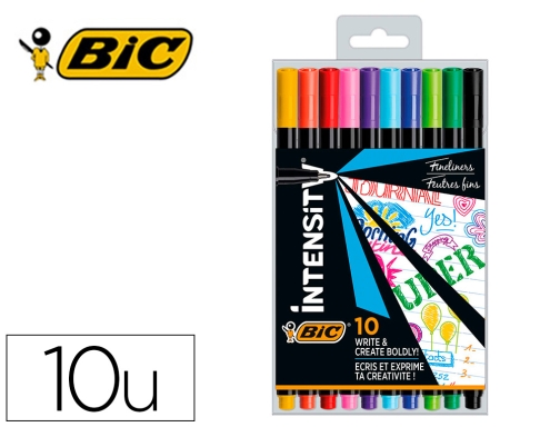 Comprar Rotulador Bic intensity fine punta de fibra 0,4 mm blister de 10 CEL1011727 , surtidos