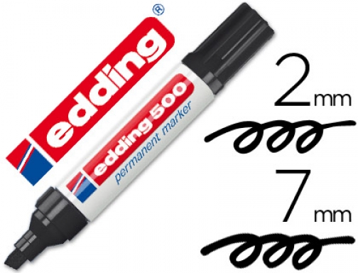 Rotulador Edding marcador permanente 500 negro punta biselada 7 mm 500-01
