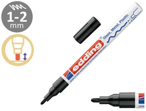 Comprar Rotuladores permanentes opacos Edding 751 negrod punta fina 1 a 2 mm 751-01