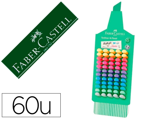 Comprar Rotulador Faber-castell Fluorescente Textliner 46 Pastel Expositor 60 Unidades Colores Surtidos 254633