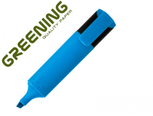 Rotulador Greening fluorescente punta biselada azul