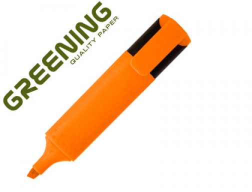 Rotulador Greening fluorescente punta biselada naranja