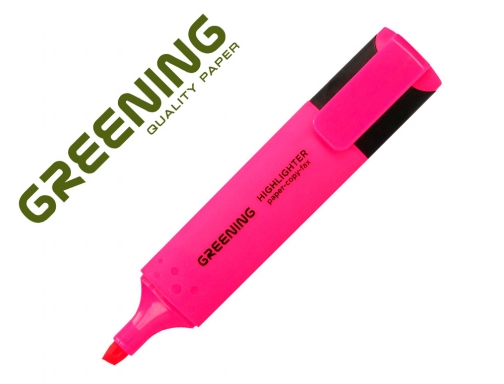 Rotulador Greening fluorescente punta biselada rosa GN10 , rosa fluor, imagen mini