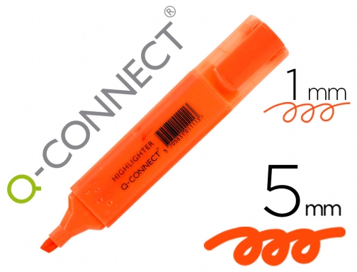 Comprar Rotulador Q-connect fluorescente naranja punta biselada KF01115