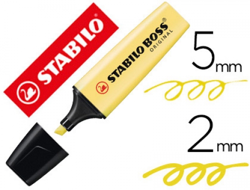 Rotulador Stabilo boss pastel fluorescente 70 amarillo cremoso 70 144