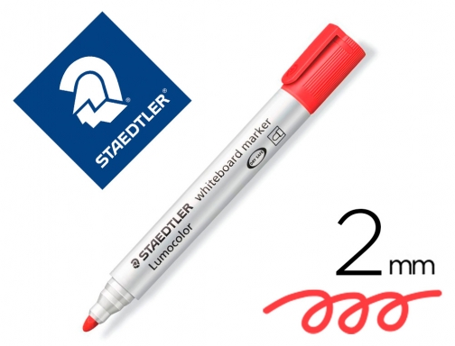 Rotulador Staedtler lumocolor 351 para pizarra blanca punta redonda 2 mm recargable 351-2 , rojo, imagen mini