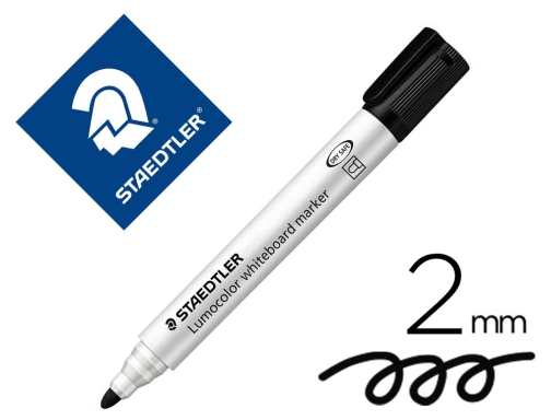 Comprar Rotulador Staedtler lumocolor 351 para pizarra blanca punta redonda 2 mm recargable 3519 , negro