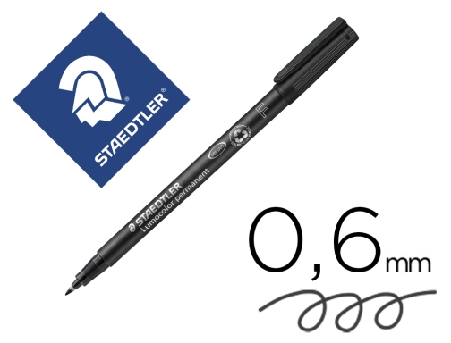 Rotulador permanente Staedtler Lumocolor F, punta fina, 0,6 mm 318-9 Negro